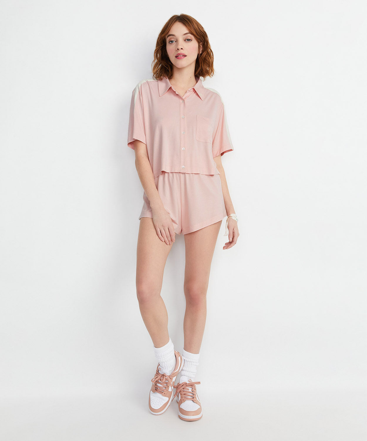 A+O X BIG FEELINGS MADDEN SHORT SLEEVE PJ SET-ROSY PINK-ALICE + OLIVIA