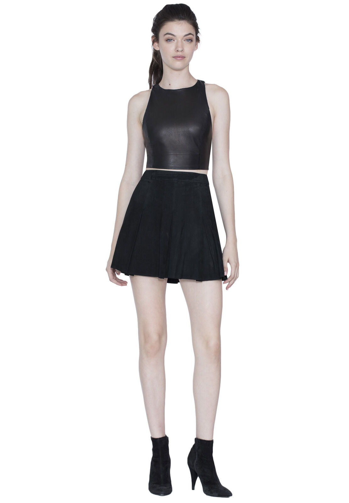 LORITA LTR CROPPED FITTED TANK-Black-ALICE + OLIVIA