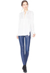 FRONT ZIP LEATHER LEGGING-NAVY-ALICE + OLIVIA