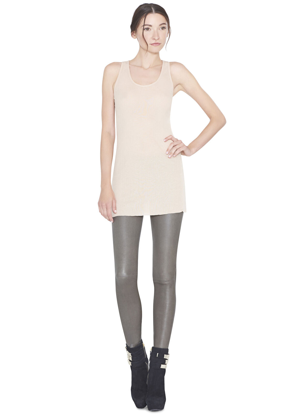 ANGIE LEATHER 5 PKT PANT-Black-ALICE + OLIVIA