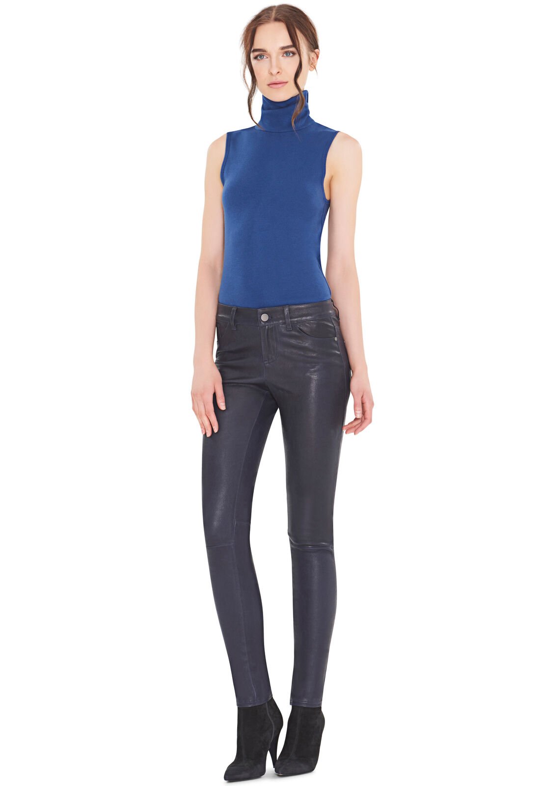 ANGIE LEATHER 5 PKT PANT-Black-ALICE + OLIVIA
