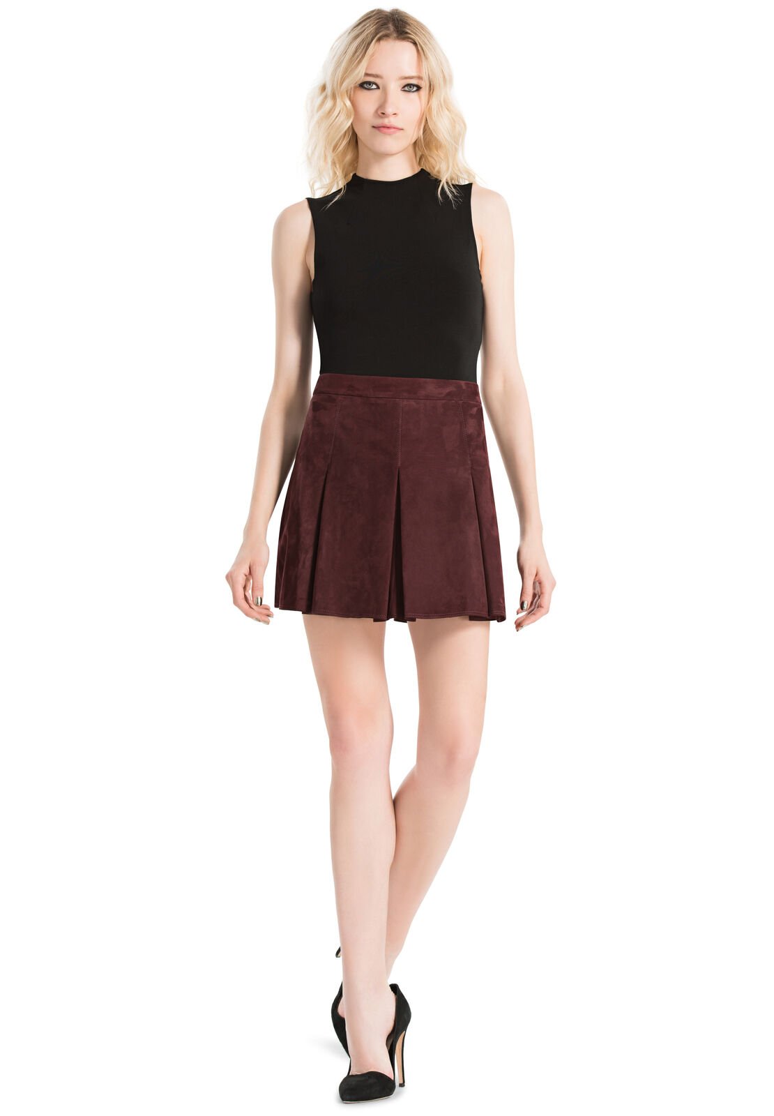 LEE SUEDE MINI SKIRT-CHAMPAGNE-ALICE + OLIVIA