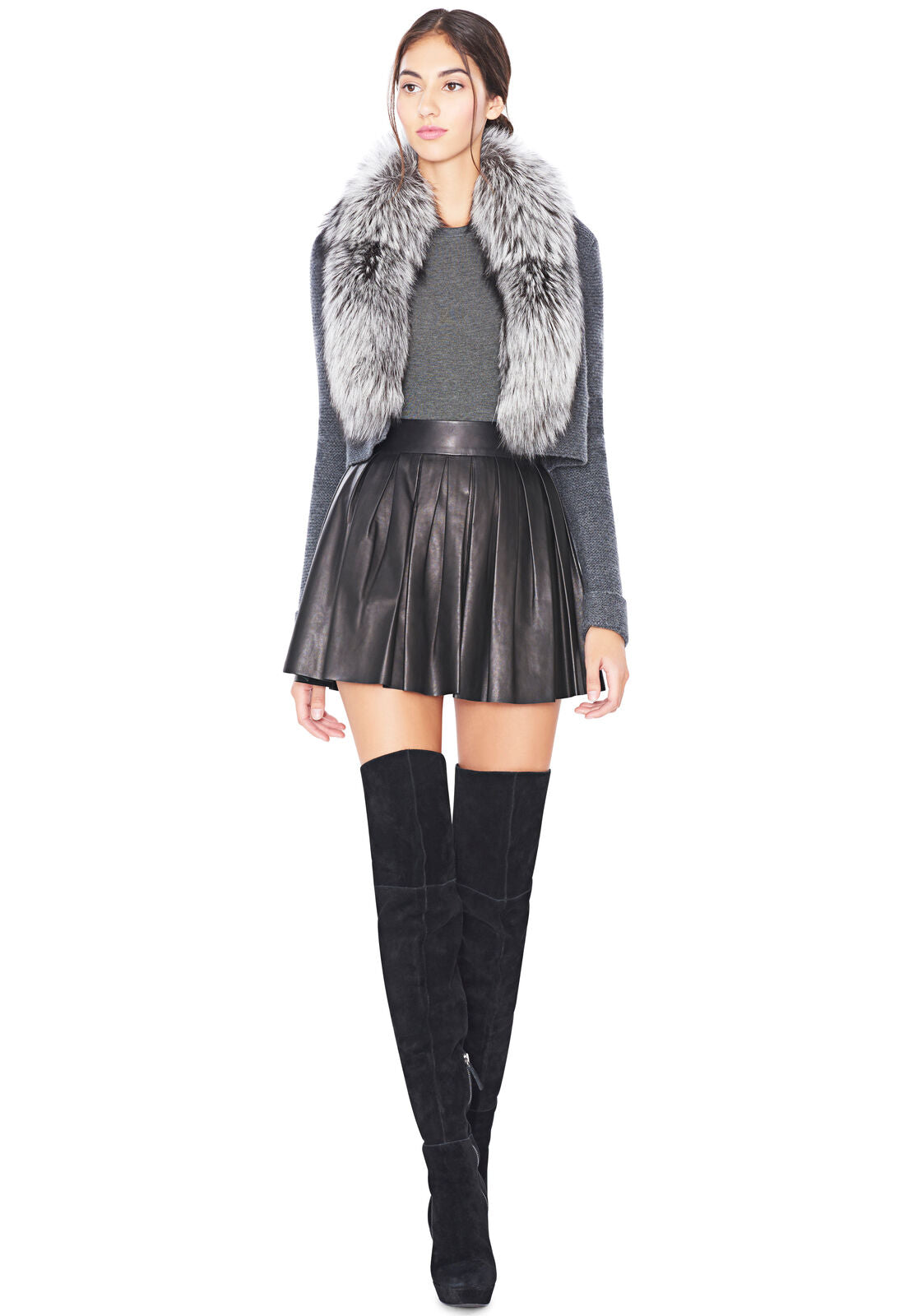 LORY LS IN PELLICCIA VOLPE ARGENTO CORTA CG-ALICE + OLIVIA