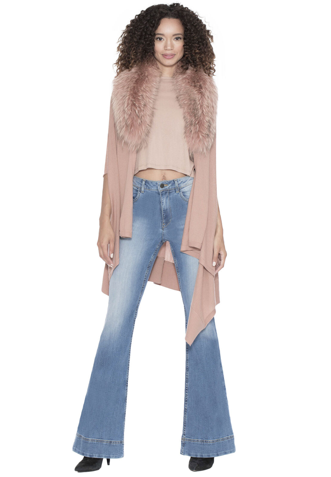 IZZY CASCADE CON COLLO IN PELLICCIA-ALICE + OLIVIA