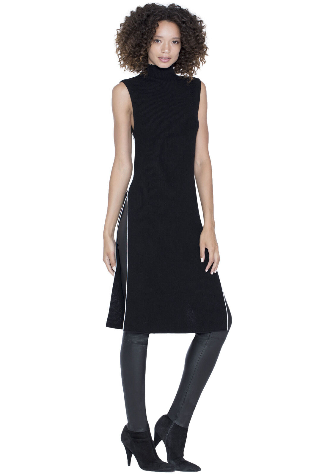 STORI CNTRSTTRM DBLSLT TNK TNC-BLACK/WHITE-ALICE + OLIVIA