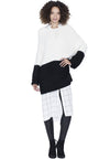 MARTY COLOR BLOCKED COZY SWTR-SOFT WHITE/BLACK-ALICE + OLIVIA
