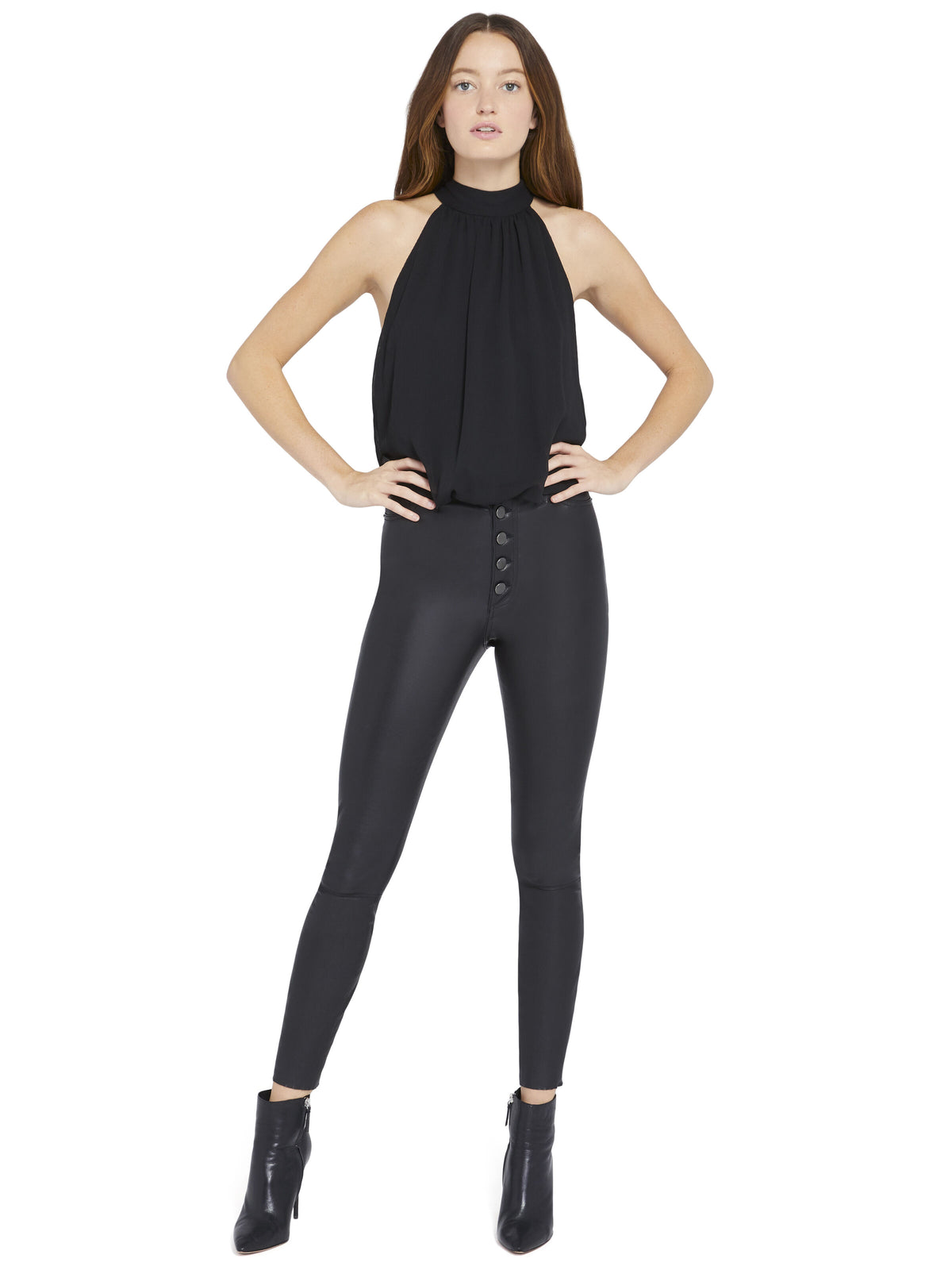 MARIS HALTER TOP-Black-ALICE + OLIVIA
