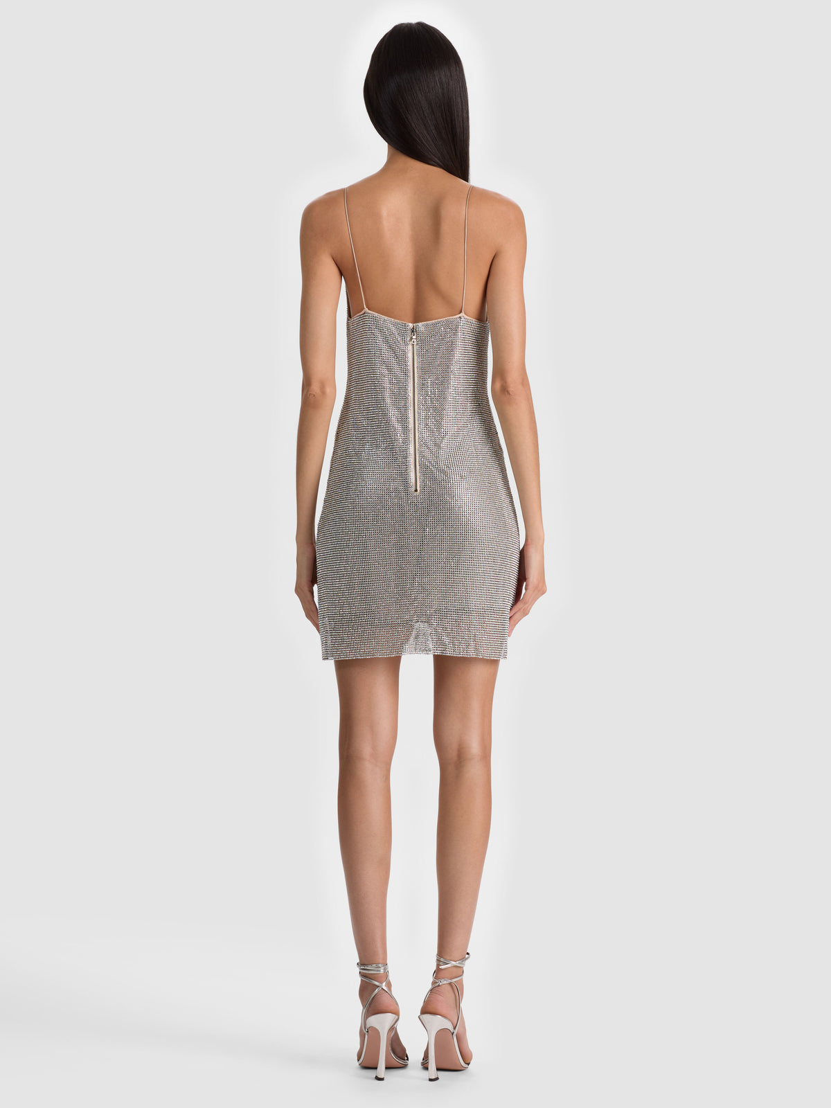 HARMONY CHAINMAIL SLIP DRESS-SILVER/CHAINMAIL-ALICE + OLIVIA