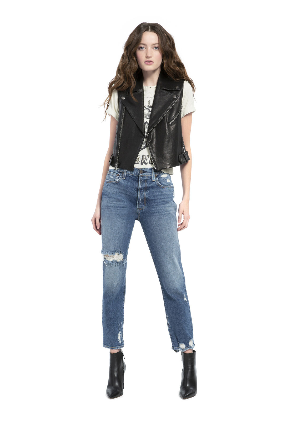 CODY LEATHER CROPPED MOTO VEST-Black-ALICE + OLIVIA