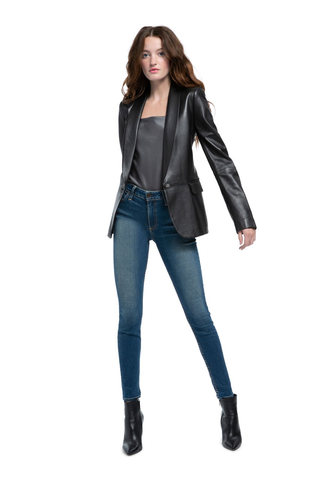 MACEY LTHR SHAWL COLLAR BLAZER-Black-ALICE + OLIVIA