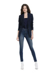 MACEY SUEDE SHAWL COLLAR BLAZER-Black-ALICE + OLIVIA