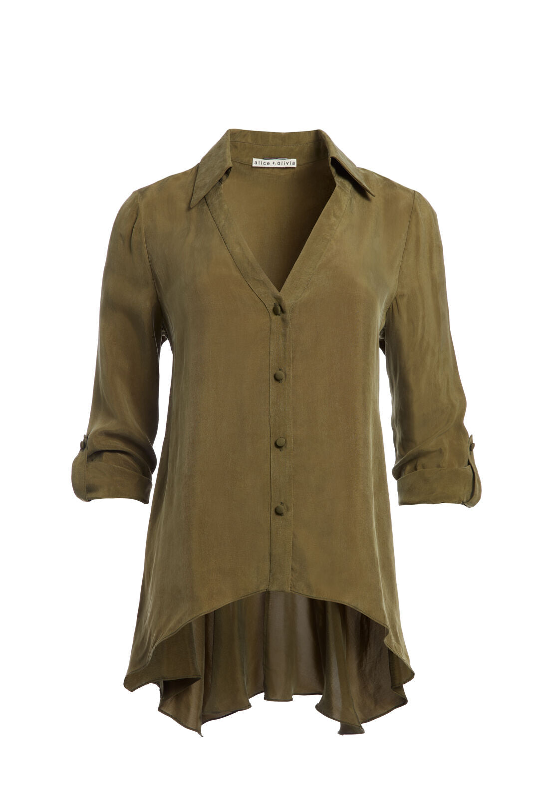 JALISA HIGH WAIST FITTED PANT-OLIVE-ALICE + OLIVIA