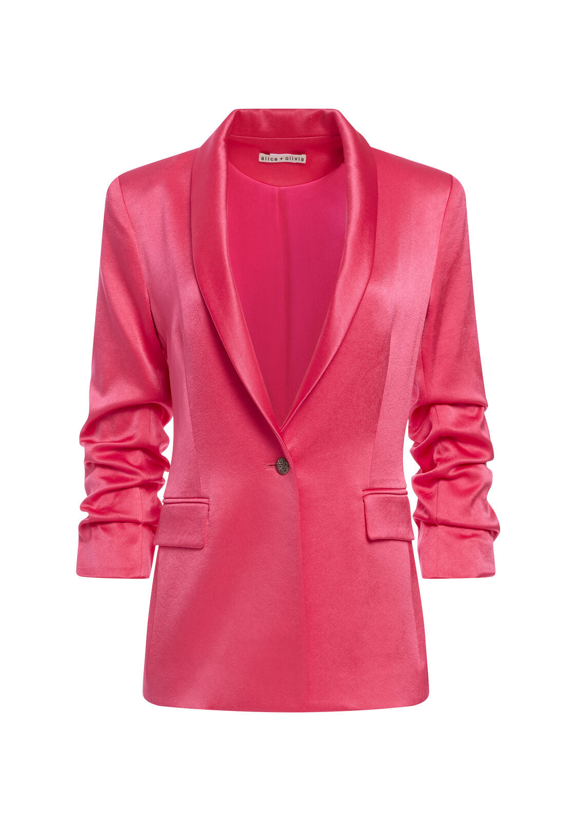 SEBASTIAN SCRUNCH SLEEVE BLAZER-WILD PINK-ALICE + OLIVIA
