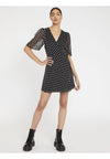 SANDRA FLORAL WRAP MINI DRESS-BLACK/WHITE-ALICE + OLIVIA