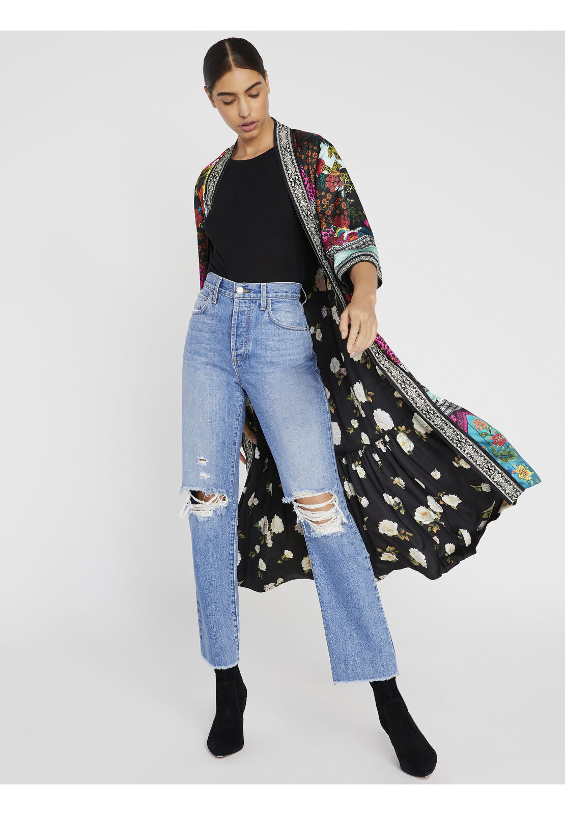 DOTTIE FLORAL REVERSIBLE KIMONO-RETRO FLORAL MULTI/ COMBO-ALICE + OLIVIA