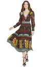 JANEY V-NECK FLARE DRESS-MONA MULTI/COMBO-ALICE + OLIVIA