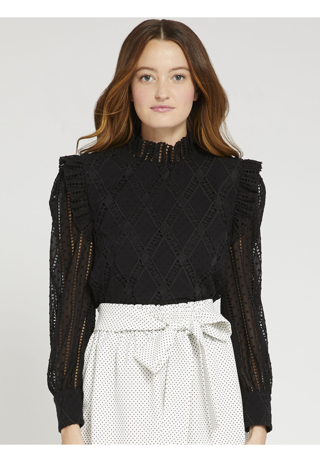 JOS PUFF SLEEVE TOP-Black-ALICE + OLIVIA