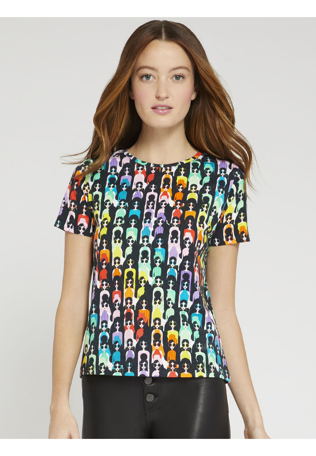 RYLYN CREW NECK TOP-RAINBOW STACE-ALICE + OLIVIA