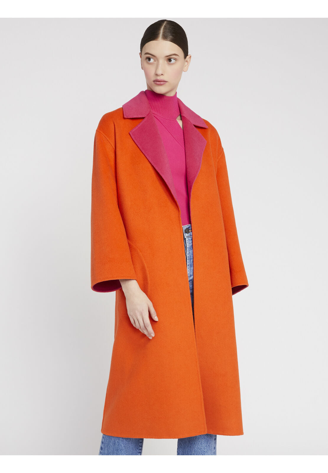 TOMIKO REVERSIBLE LONG COAT-MONARCH/WILD PINK-ALICE + OLIVIA