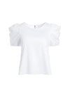 BERNICE GATHERED SLEEVE TOP-WHITE-ALICE + OLIVIA
