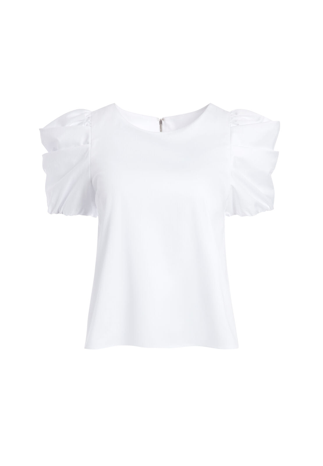 BERNICE GATHERED SLEEVE TOP-WHITE-ALICE + OLIVIA