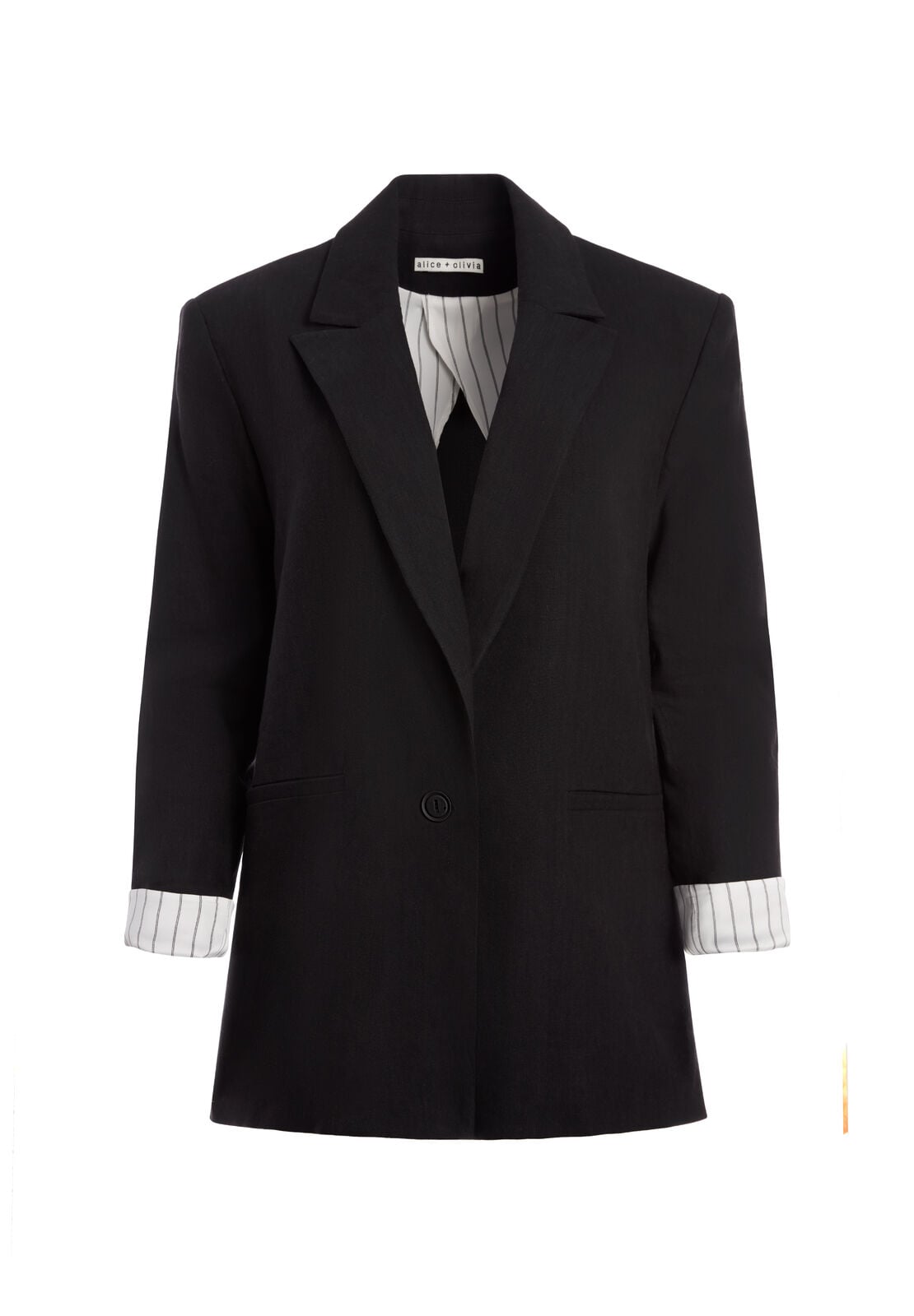 DENNY BOYFRIEND BLAZER-Black-ALICE + OLIVIA