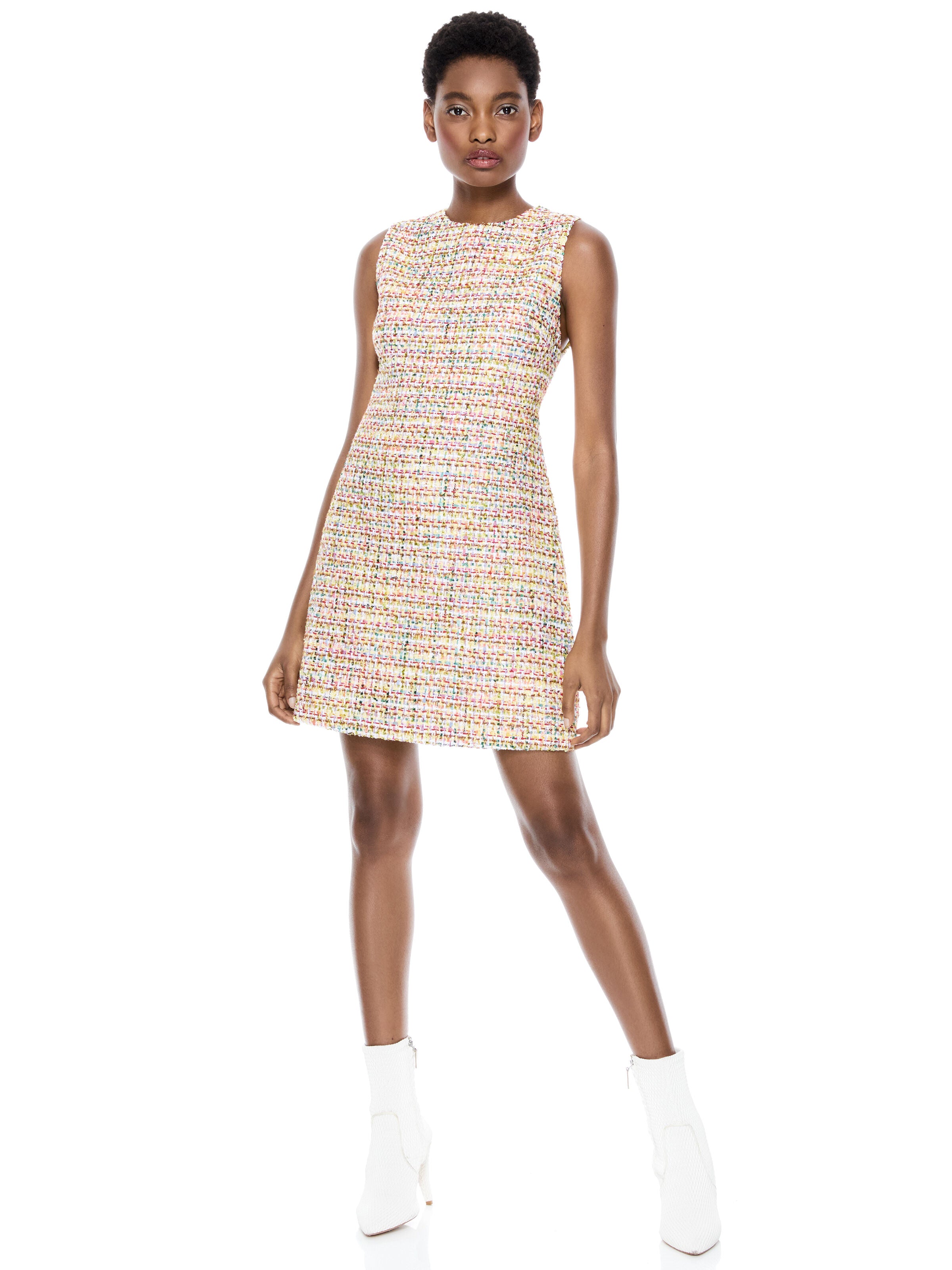 COLEY CREW NECK ALINE DRESS-MULTI-ALICE + OLIVIA
