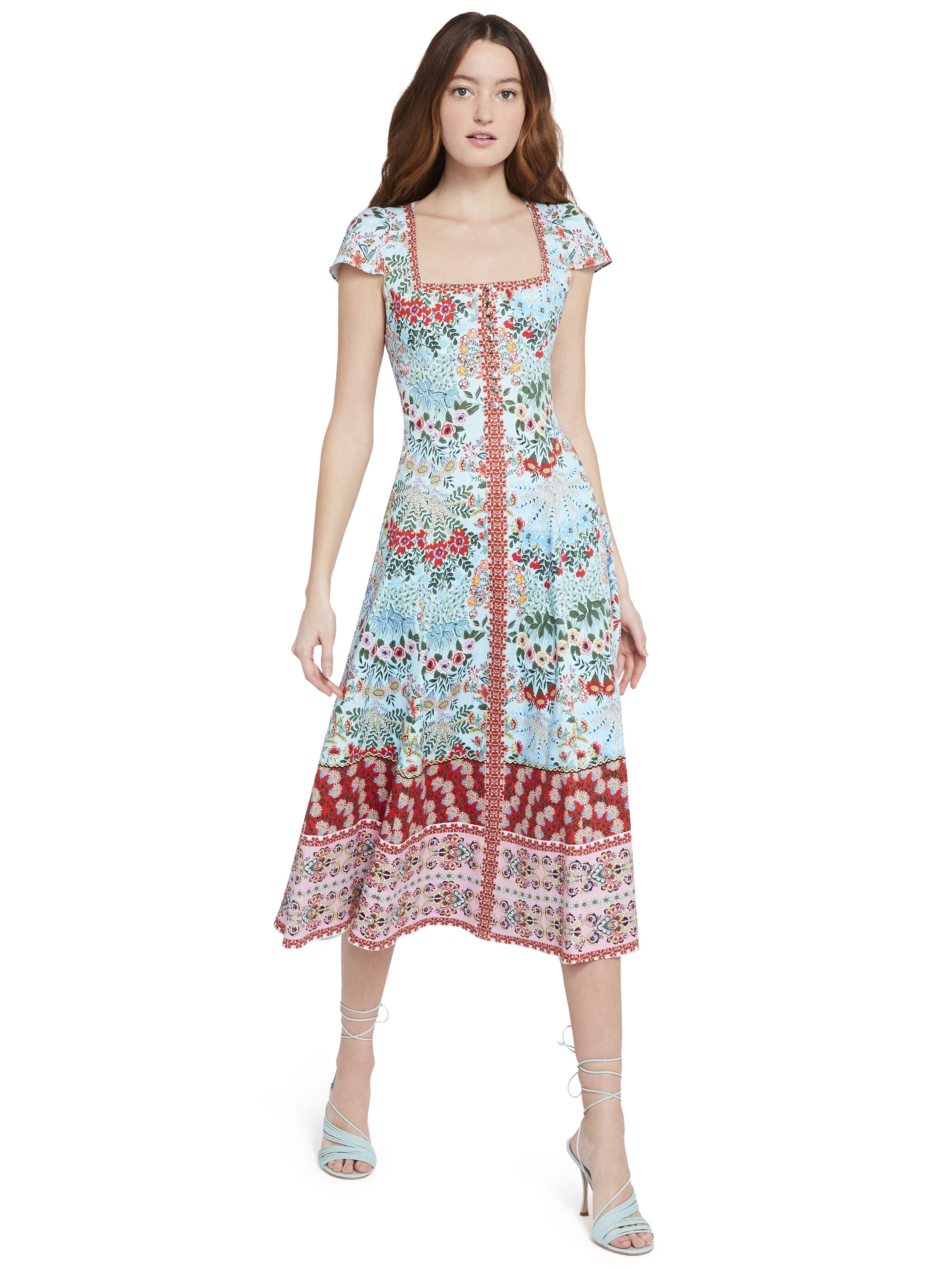 ROBE MIDI ESTRELLA FLORAL-ALICE + OLIVIA