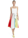 VIVIENNE PLEATED MIDI DRESS-OFF WHITE/MULTI-ALICE + OLIVIA