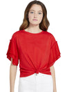 T-SHIRT NANCY CON FIOCCO SUL DAVANTI E PIEGHE-ALICE + OLIVIA