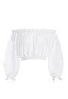 OLGA OFF THE SHOULDER CROP TOP-WHITE-ALICE + OLIVIA