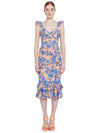 JADE FLORAL RUFFLE MIDI DRESS-SKETCH FLORAL LG LT PCH/PARADS-ALICE + OLIVIA