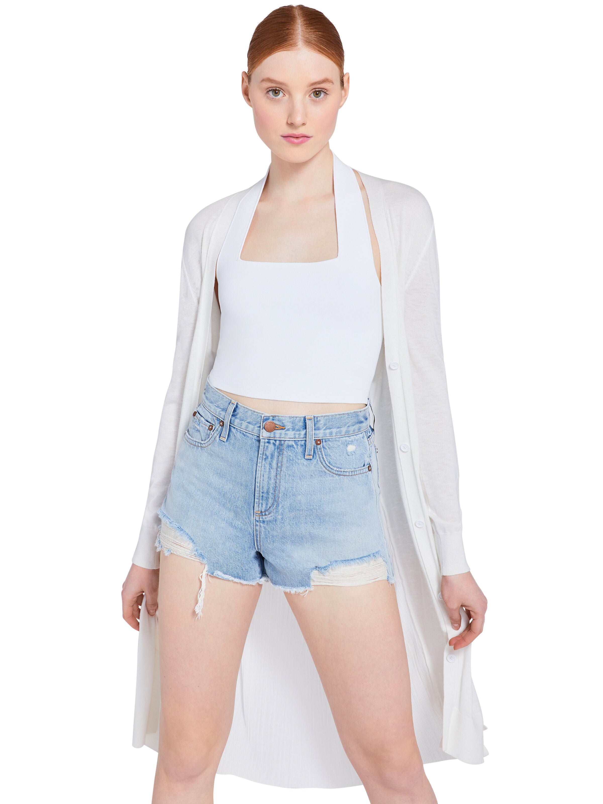 NOLA V-NECK CARDIGAN-SOFT WHITE-ALICE + OLIVIA