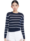 JEANE STRIPED PULLOVER-SAPPHIRE/OPTIC WHT-ALICE + OLIVIA