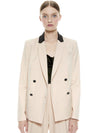 BERGEN DOUBLE BREASTED BLAZER-SEPIA/BLACK-ALICE + OLIVIA