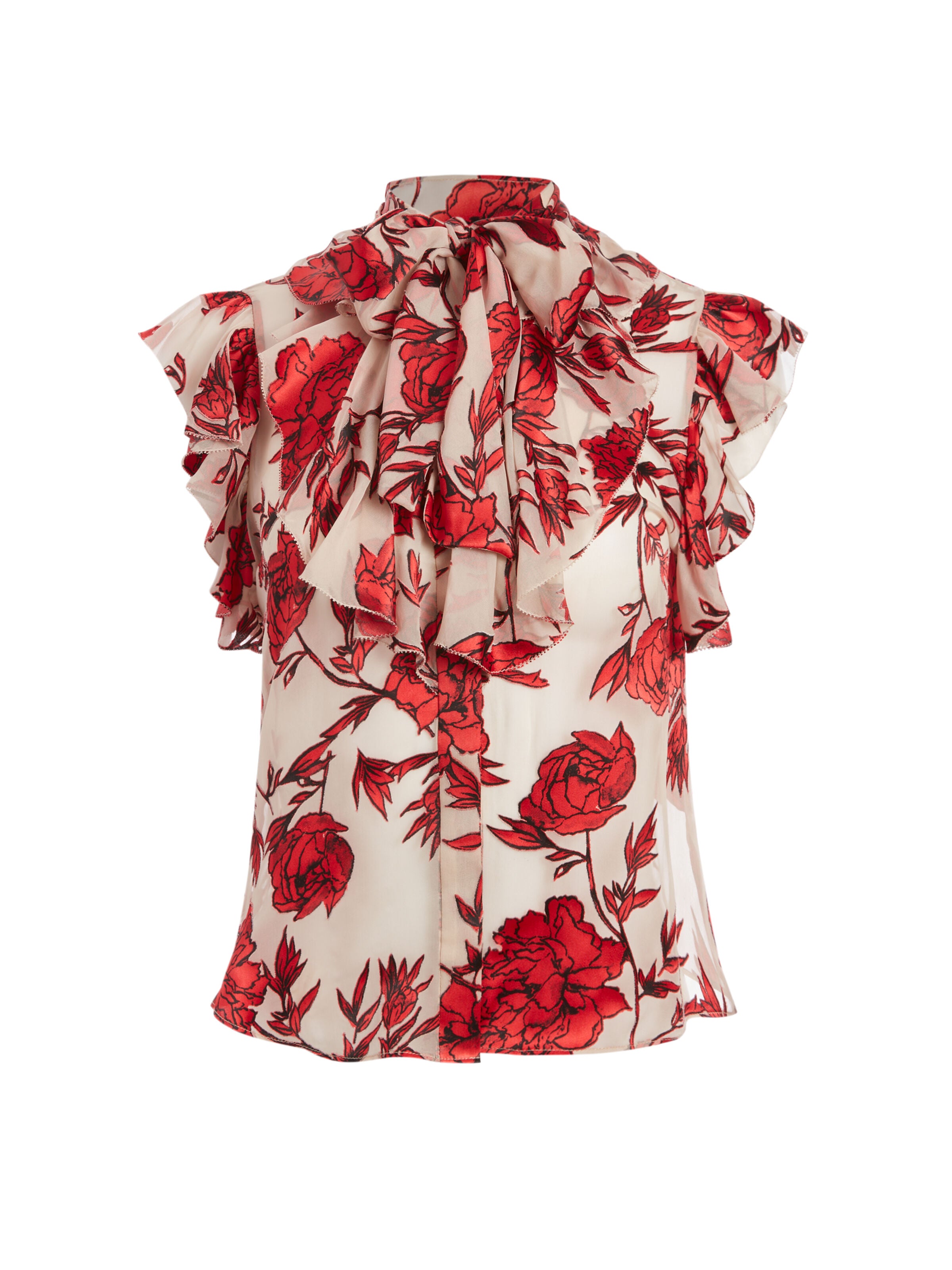 ROBBIE BOW COLLAR BLOUSE-PURE PEONY SEPIA-ALICE + OLIVIA