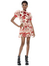 REGAN TIERED FLORAL MINI DRESS-PURE PEONY SEPIA/COMBO-ALICE + OLIVIA