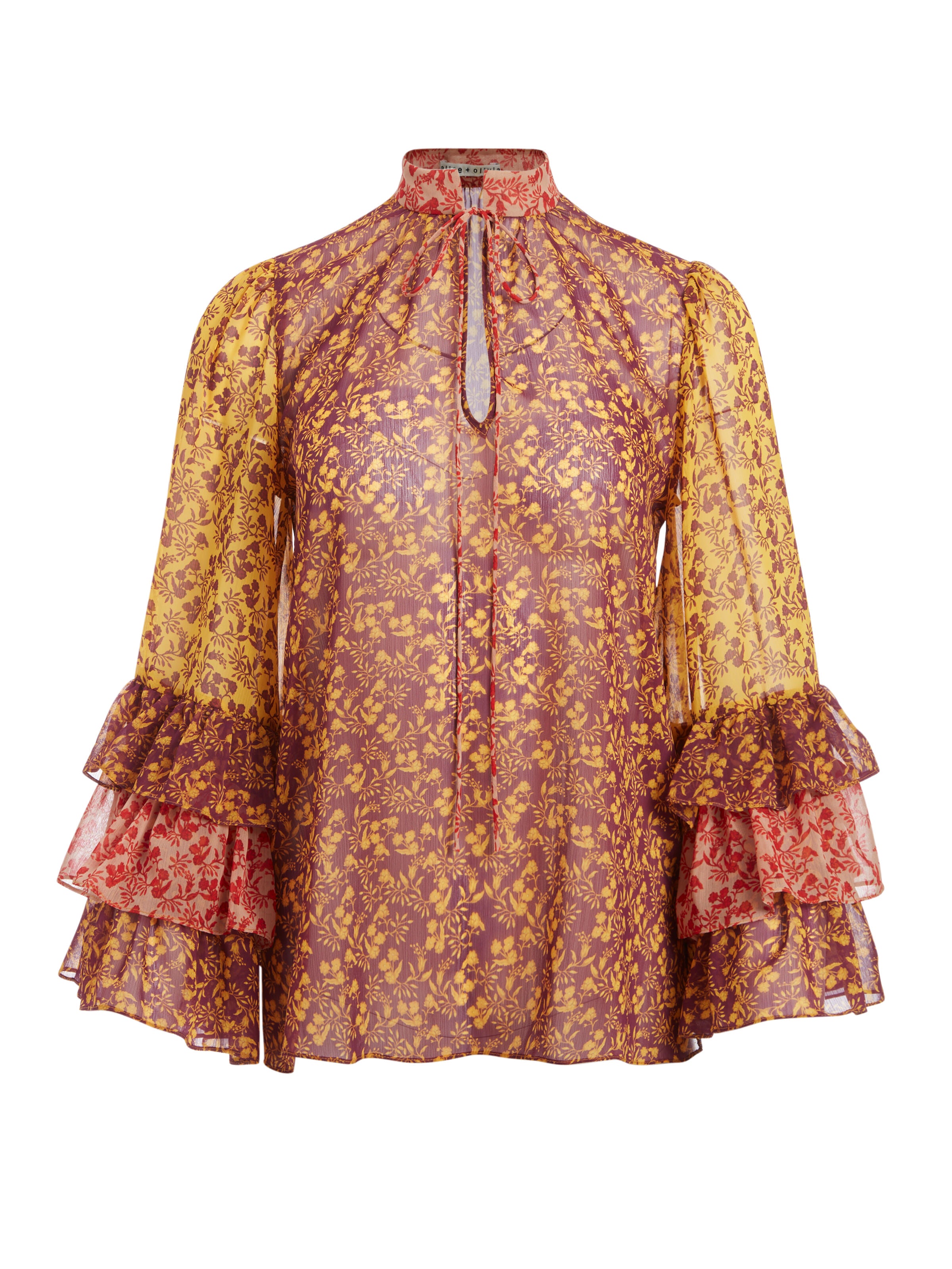 CHEMISIER À MANCHES VOLANTS ÉTAGÉS JUSTICE-ALICE + OLIVIA