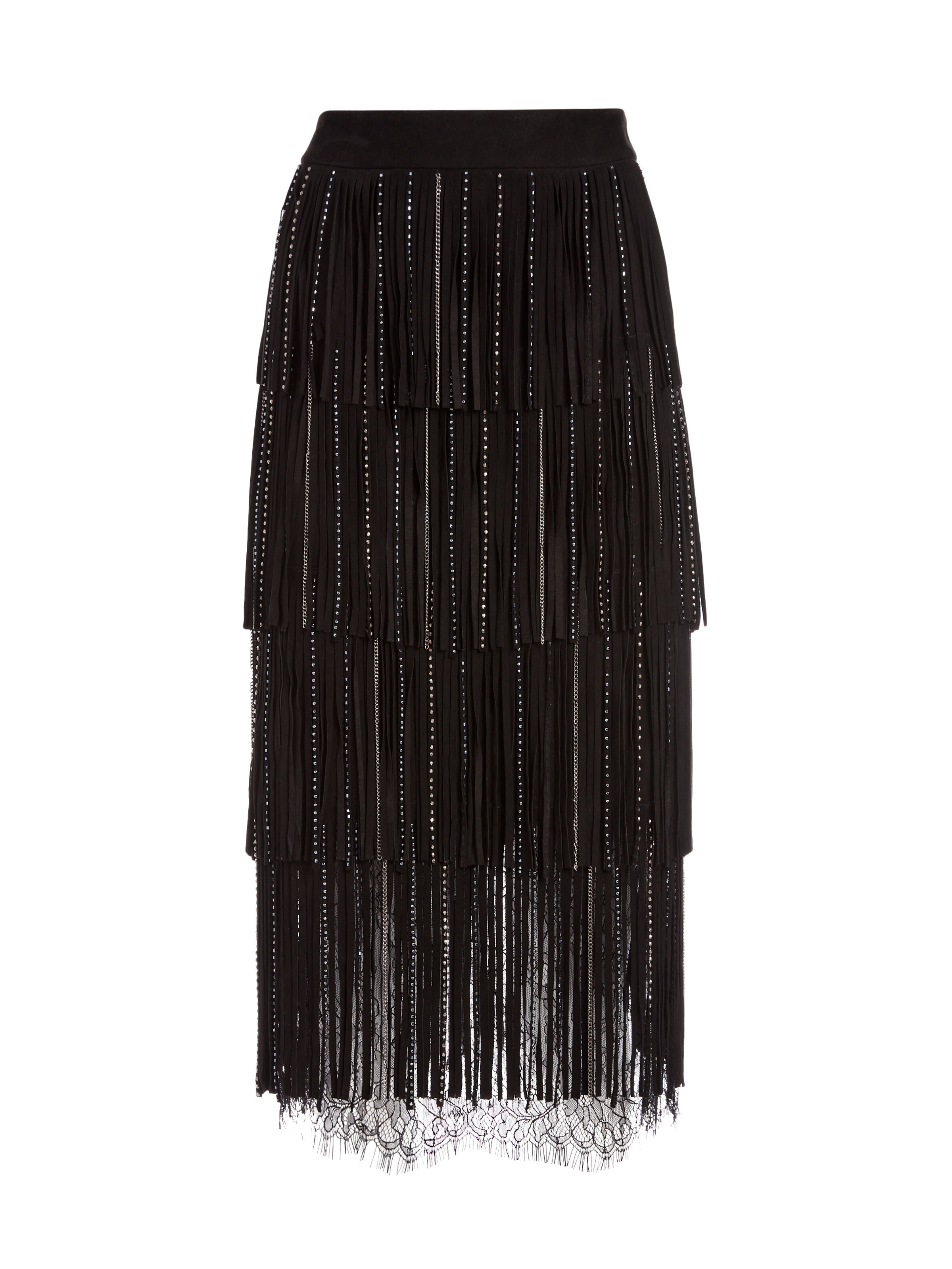 GONNA LONGUETTE IN SUEDE CON FRANGE MISHA-ALICE + OLIVIA