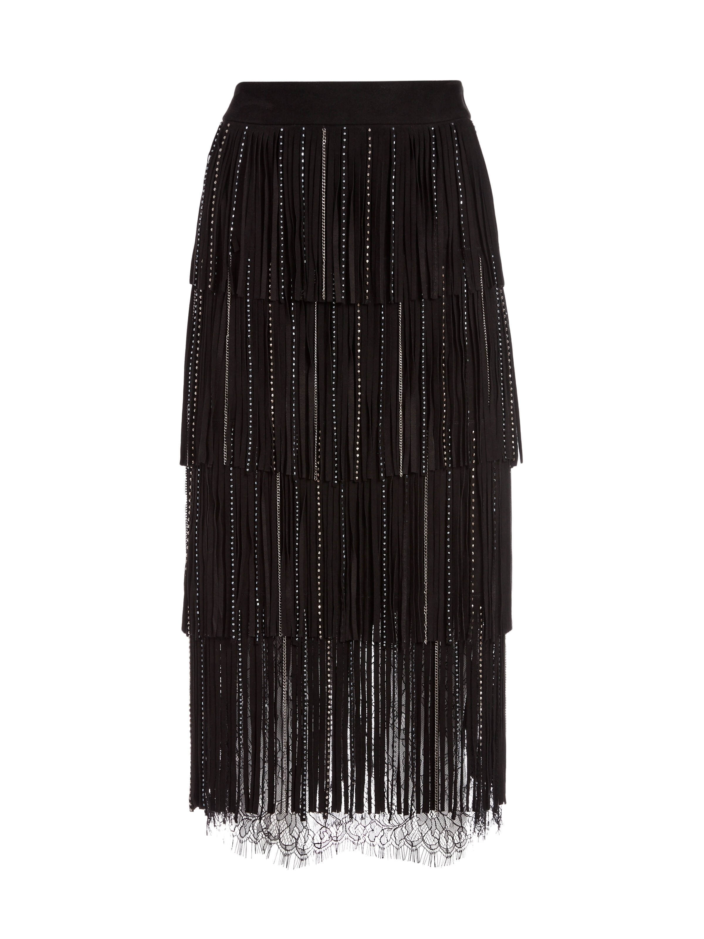 GONNA LONGUETTE IN SUEDE CON FRANGE MISHA-ALICE + OLIVIA