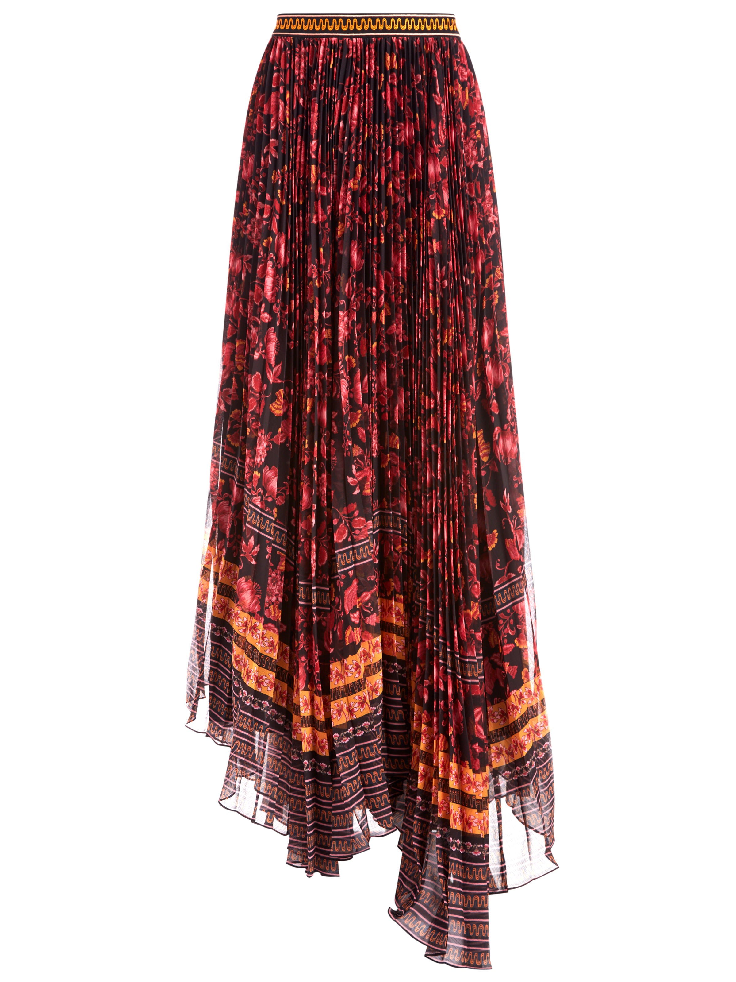 KATZ PLEATED MAXI SKIRT-FALL INTO YOU BLK MULTI-ALICE + OLIVIA