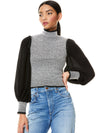 AVIVA SMOCKED BLOUSE  -BLACK/WHITE-ALICE + OLIVIA