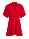 PERKINS TIE NECK MINI DRESS-RUBY-ALICE + OLIVIA