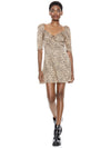 DANA PUFF SLEEVE MINI DRESS-SPOTTED LEOPARD SM-ALICE + OLIVIA