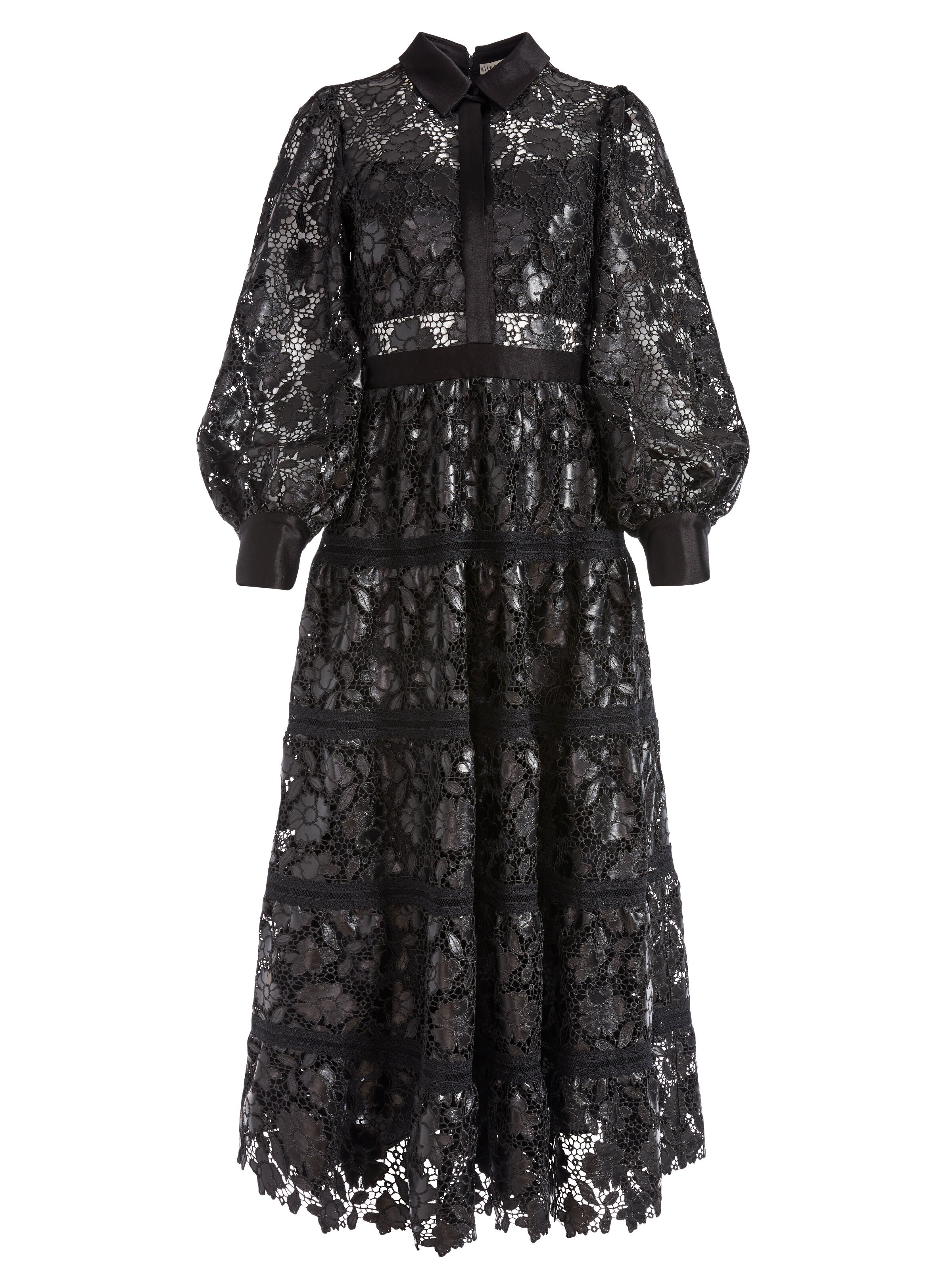 ANAYA LACE MIDI DRESS-Black-ALICE + OLIVIA