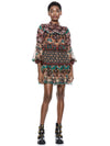 MARELLA MOCKNECK MINI DRESS-SPELLBOUND MULTI-ALICE + OLIVIA