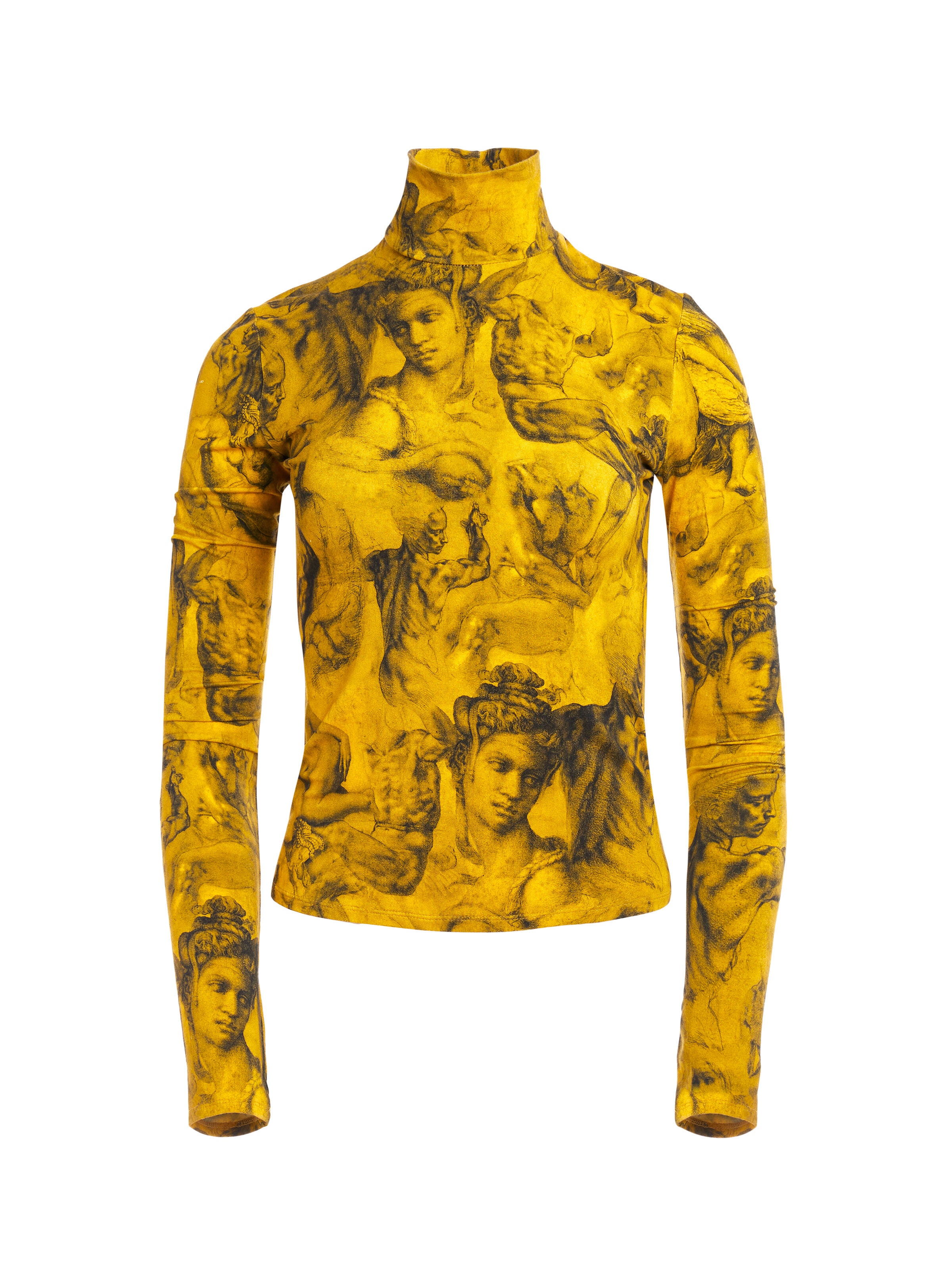 DELAINA TURTLENECK TOP-ANGELO COLLAGE SAFFRON-ALICE + OLIVIA