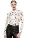 JEANNIE BOW COLLAR BLOUSE-YOGA STACE-ALICE + OLIVIA