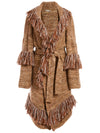 ASTRID SHAWL COLLAR FINGE COAT-CHOCOLATE/OATMEAL-ALICE + OLIVIA