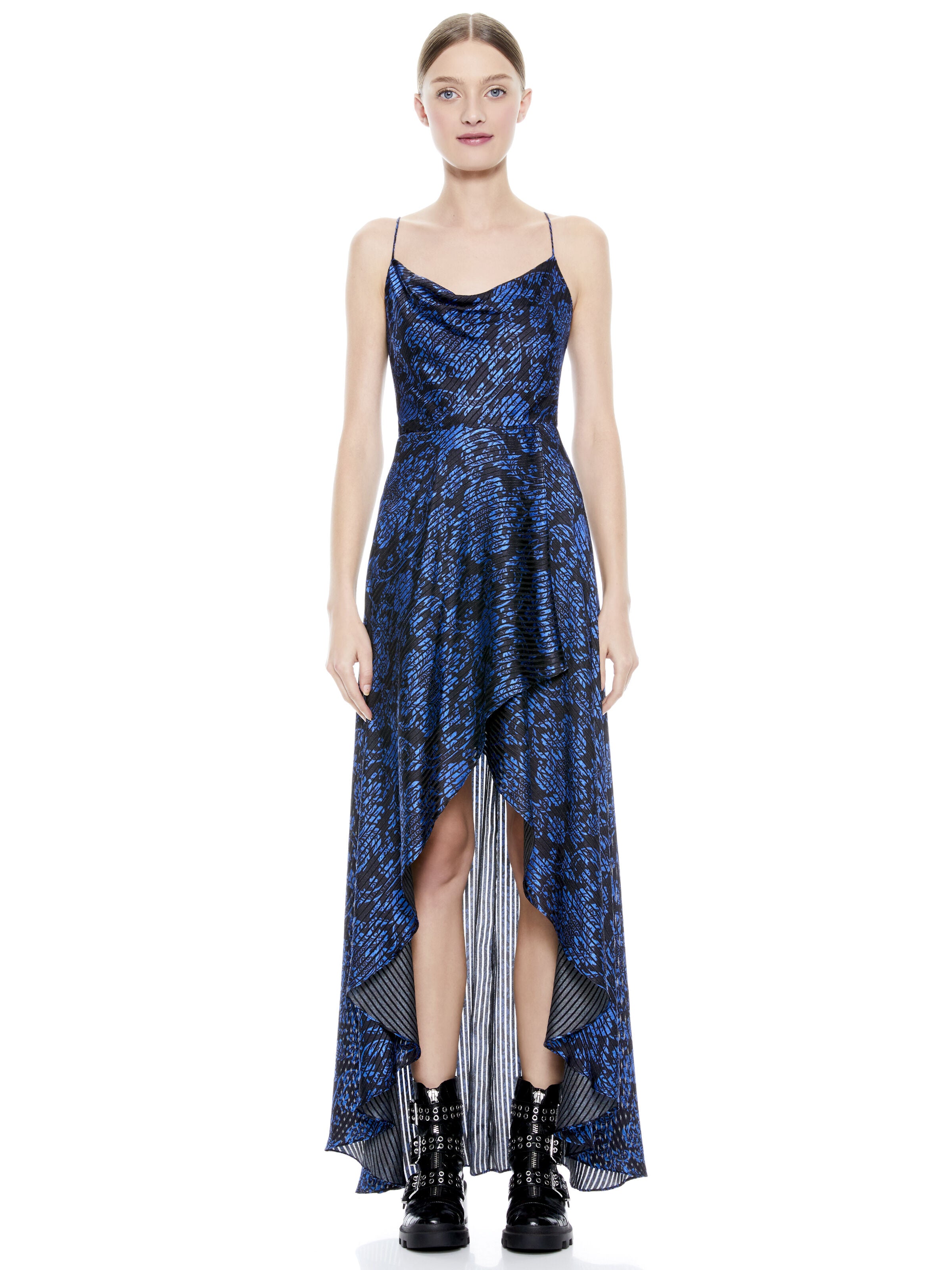 ROBE MIDI ASYMÉTRIQUE CHRISTINA-ALICE + OLIVIA